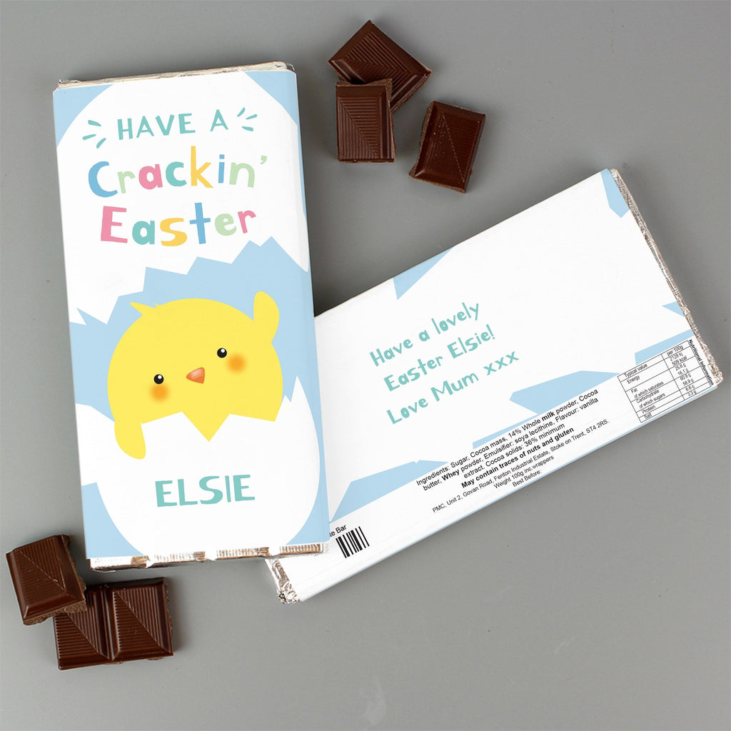 Personalised Have A Cracking Easter Milk Chocolate Bar