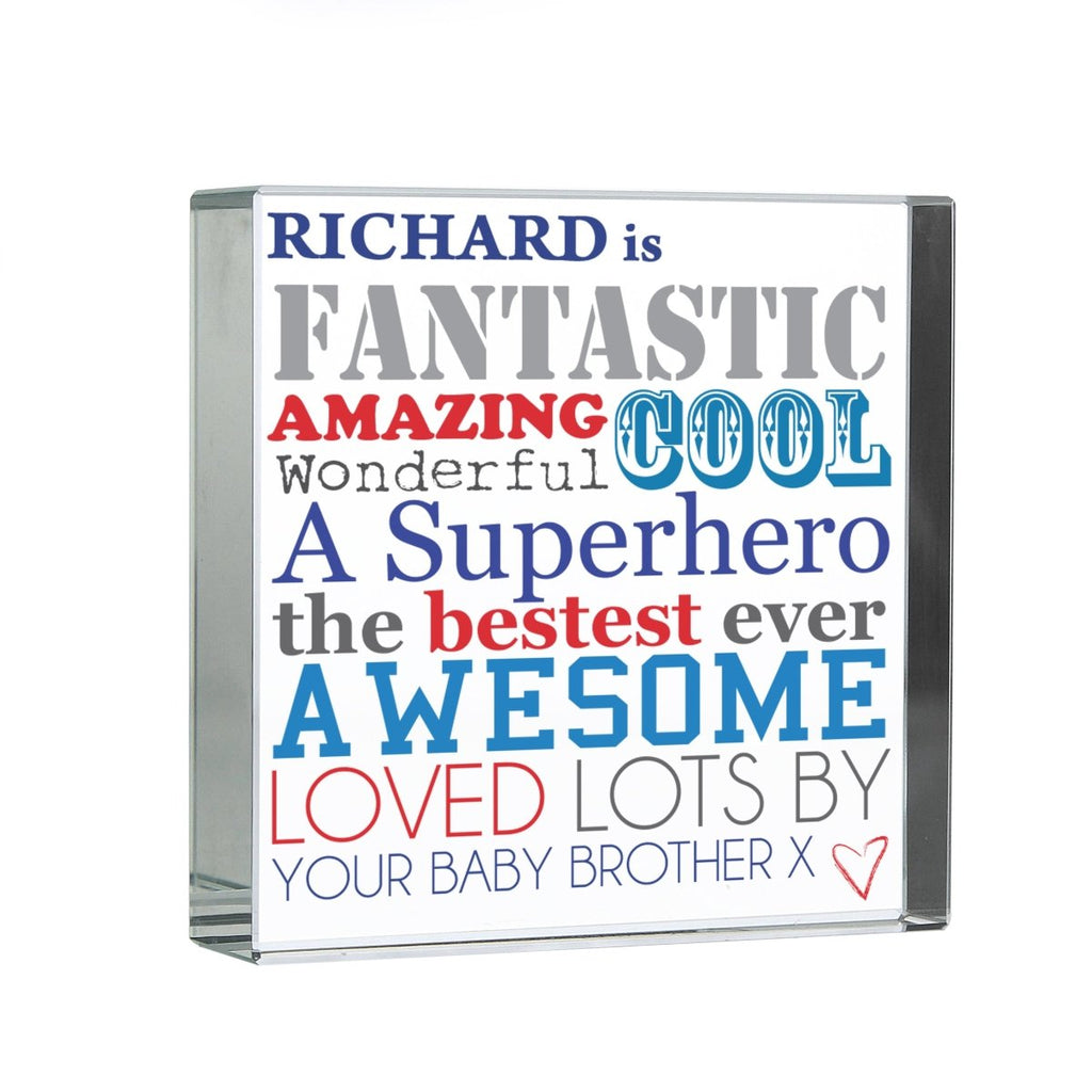 Personalised He Is... Large Crystal Token