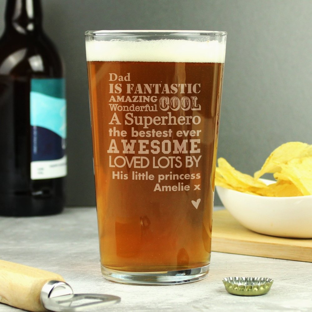 Personalised He Is...Pint Glass