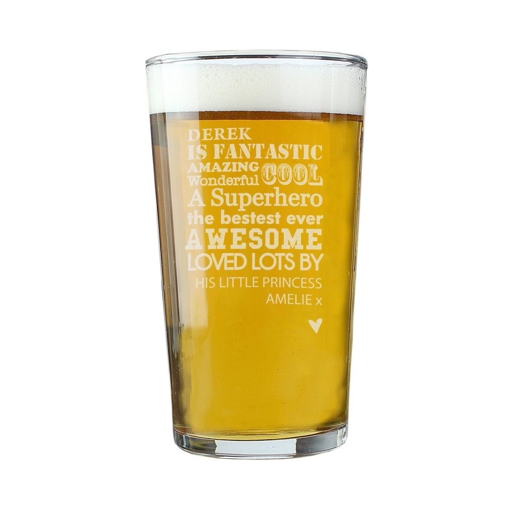 Personalised He Is...Pint Glass
