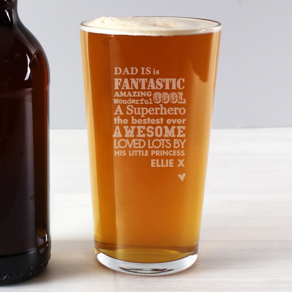 Personalised He Is...Pint Glass