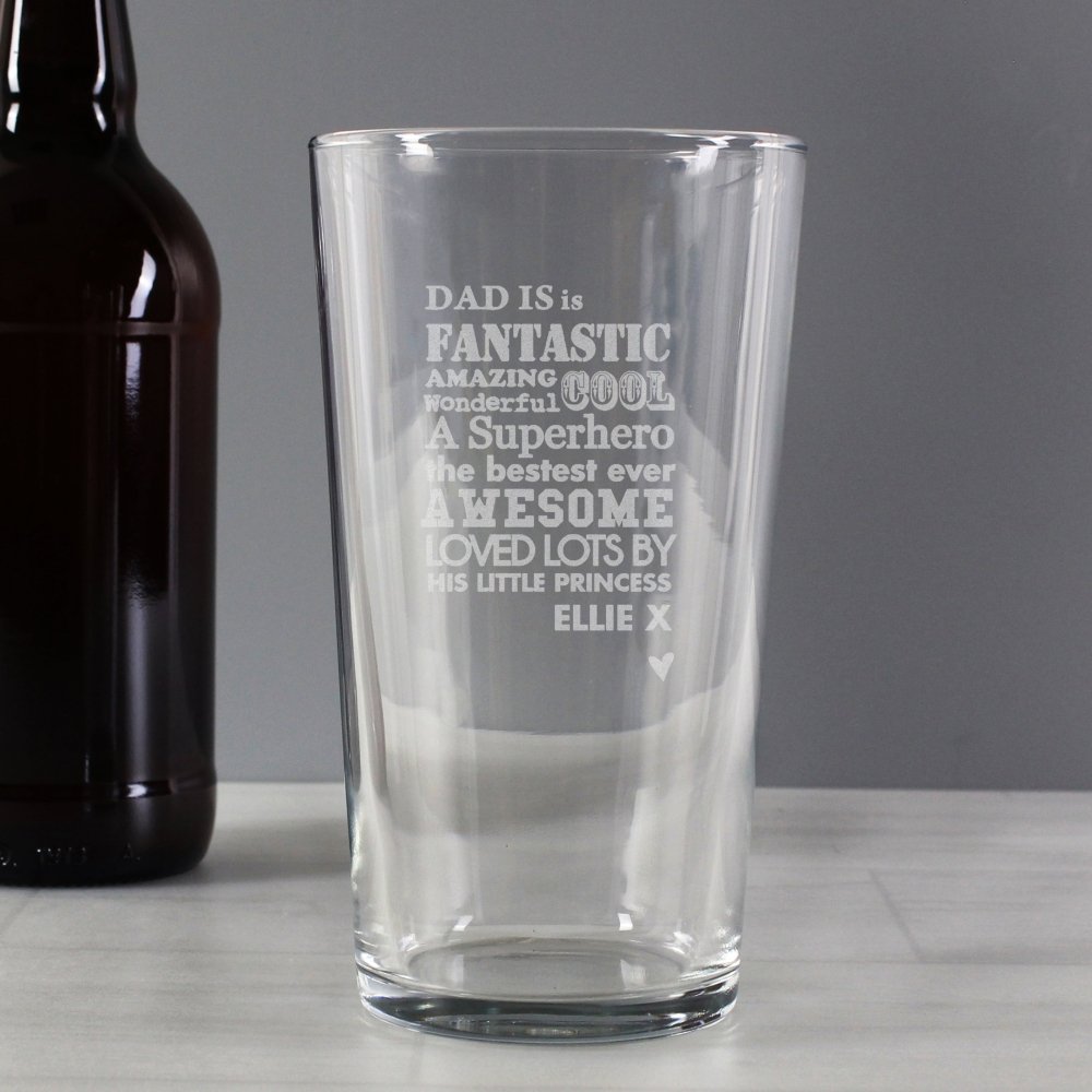 Personalised He Is...Pint Glass