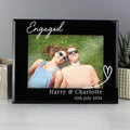 Personalised Heart Black Glass 5x7 Inch Photo Frame