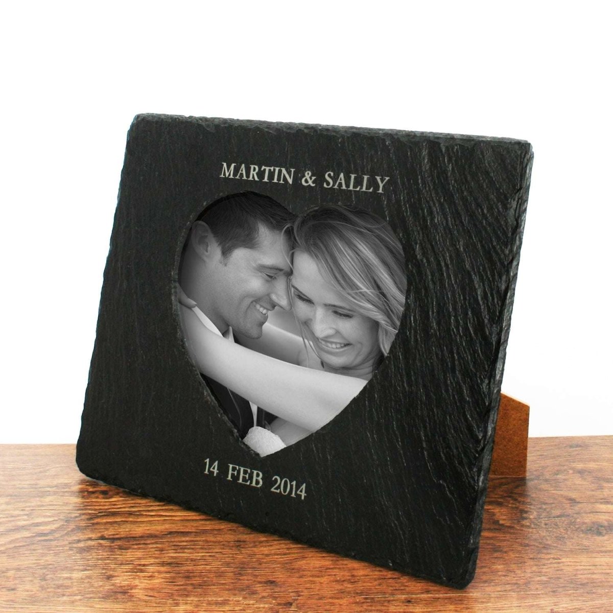 Personalised Heart Slate Picture Frame