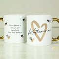 Personalised Hearts Gold HandLED Mug