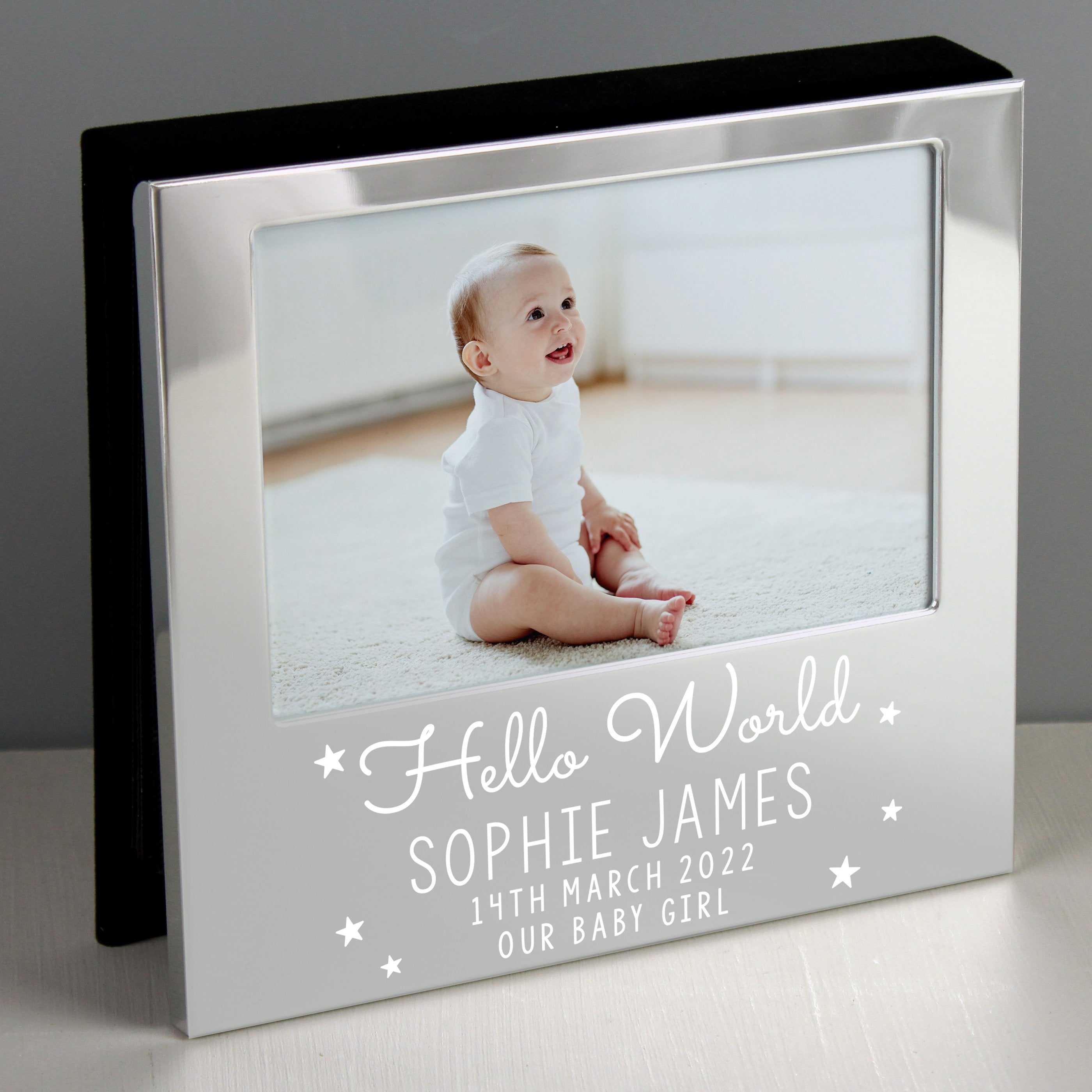 Personalised Hello World 6x4 Inch Photo Frame Album