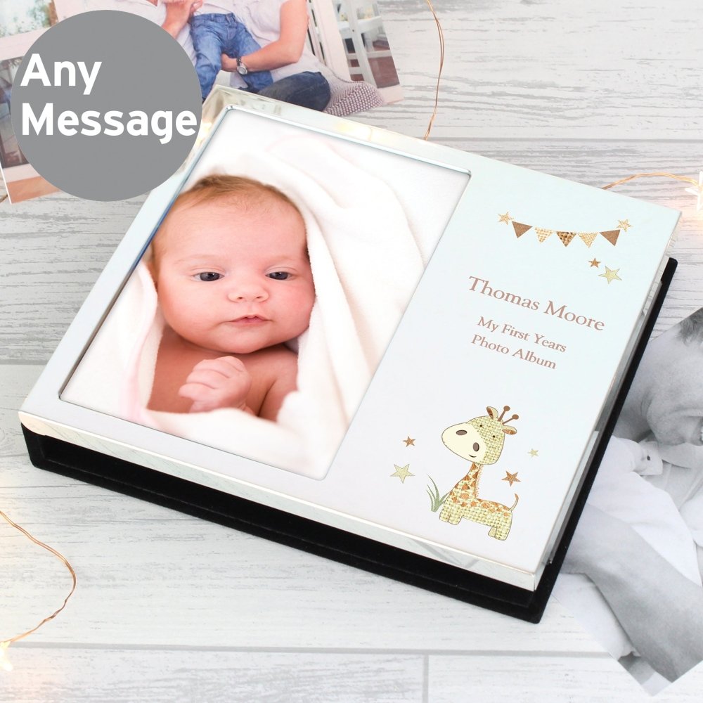 Personalised Hessian Giraffe 6x4 Inch Photo Frame Album