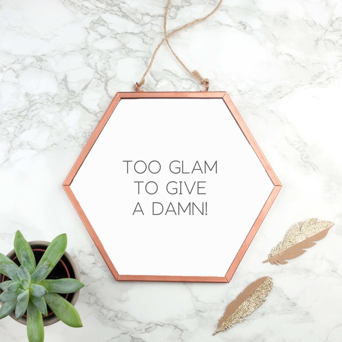 Personalised Hexagon Copper Mirror