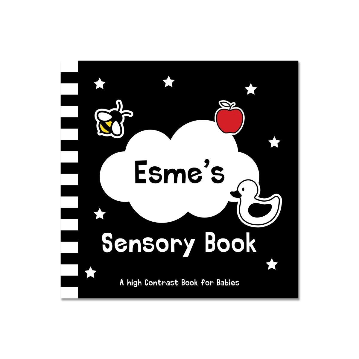 Personalised High Contrast Black And White Baby Book