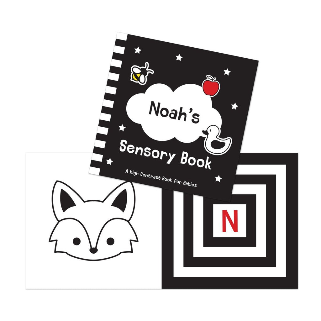 Personalised High Contrast Black And White Baby Book