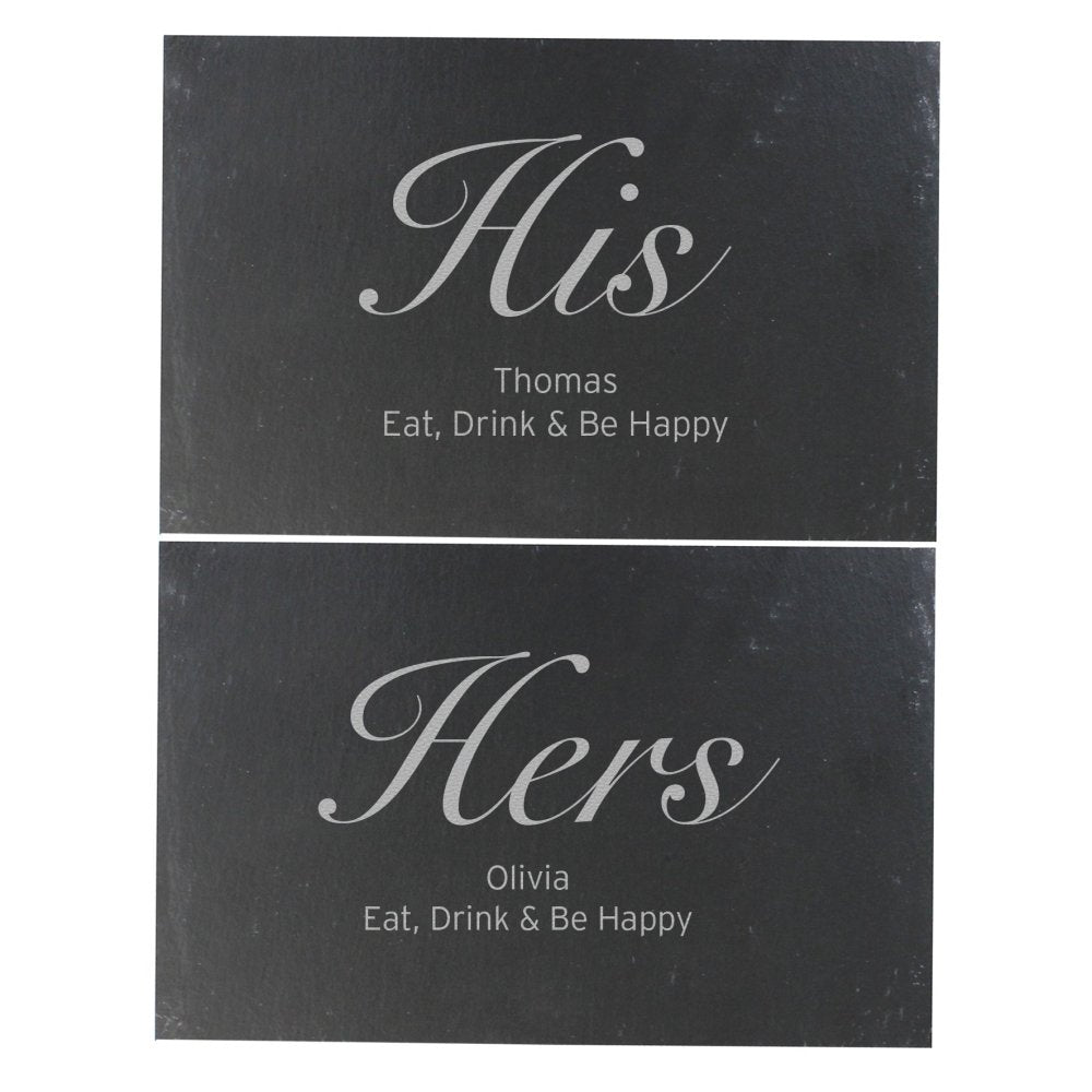 Personalised His And Hers Slate Placemat Set