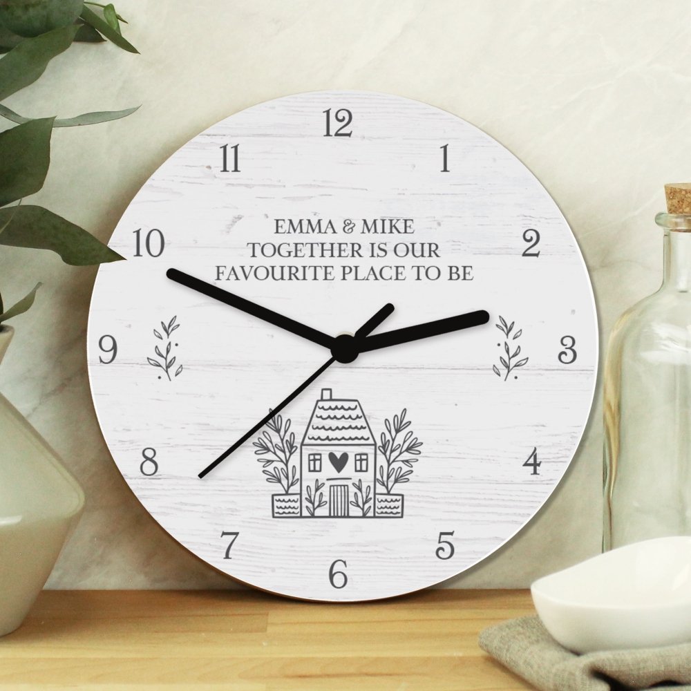 Personalised Home Shabby Chic Wooden Clock