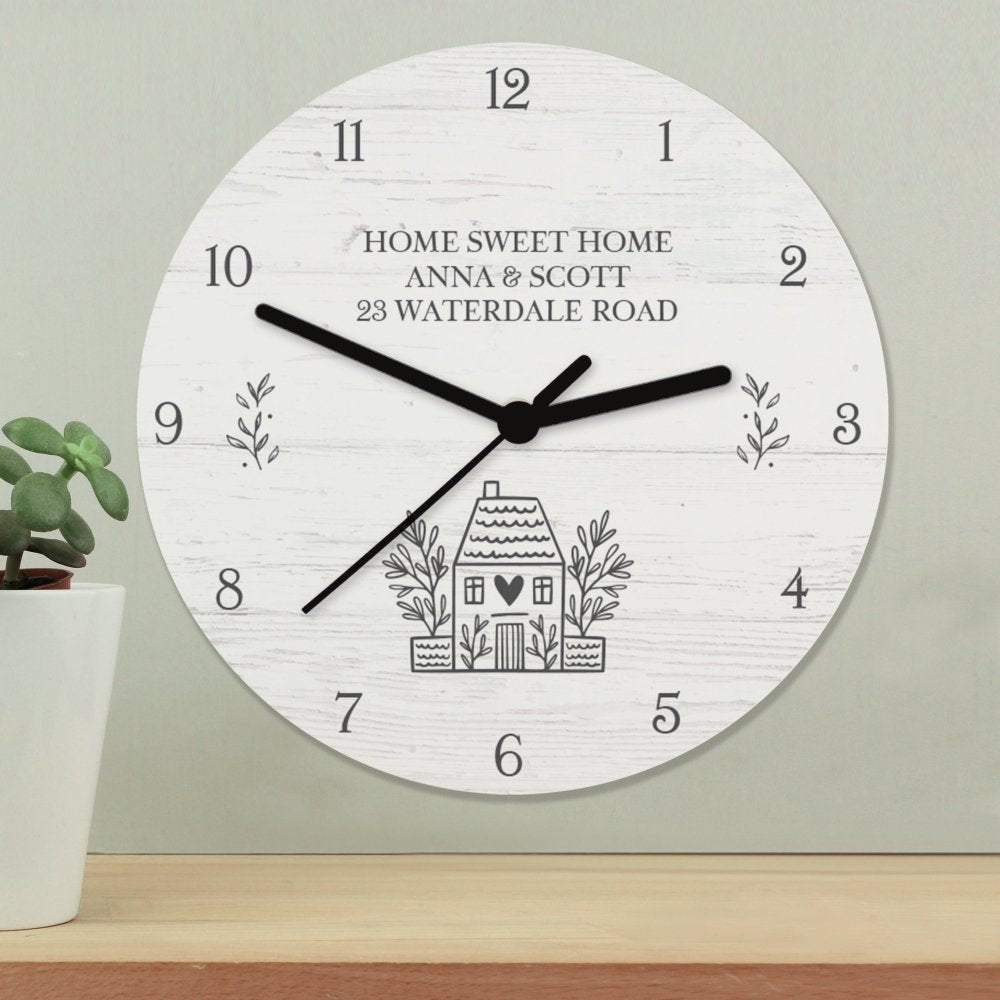 Personalised Home Shabby Chic Wooden Clock