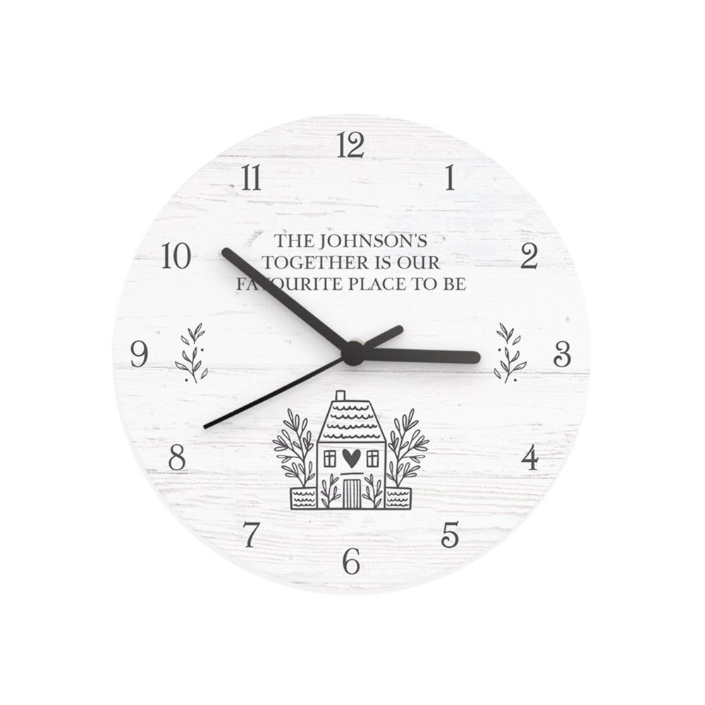 Personalised Home Shabby Chic Wooden Clock