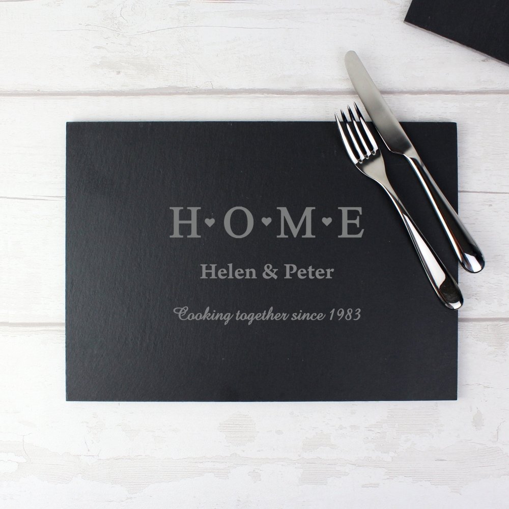 Personalised Home Slate Rectangle Placemat