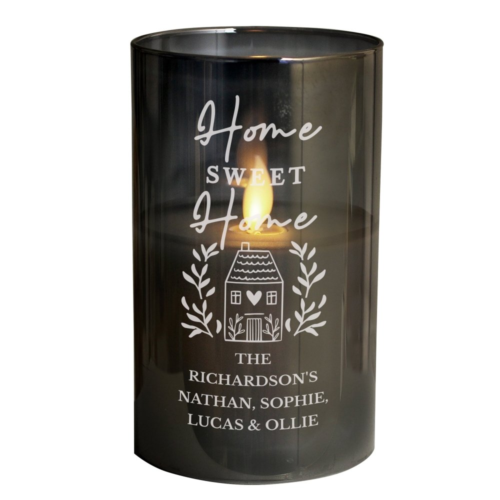 Personalised Home Smoked Glass LED Candle