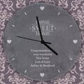 Personalised Home Sweet Home Slate Clock