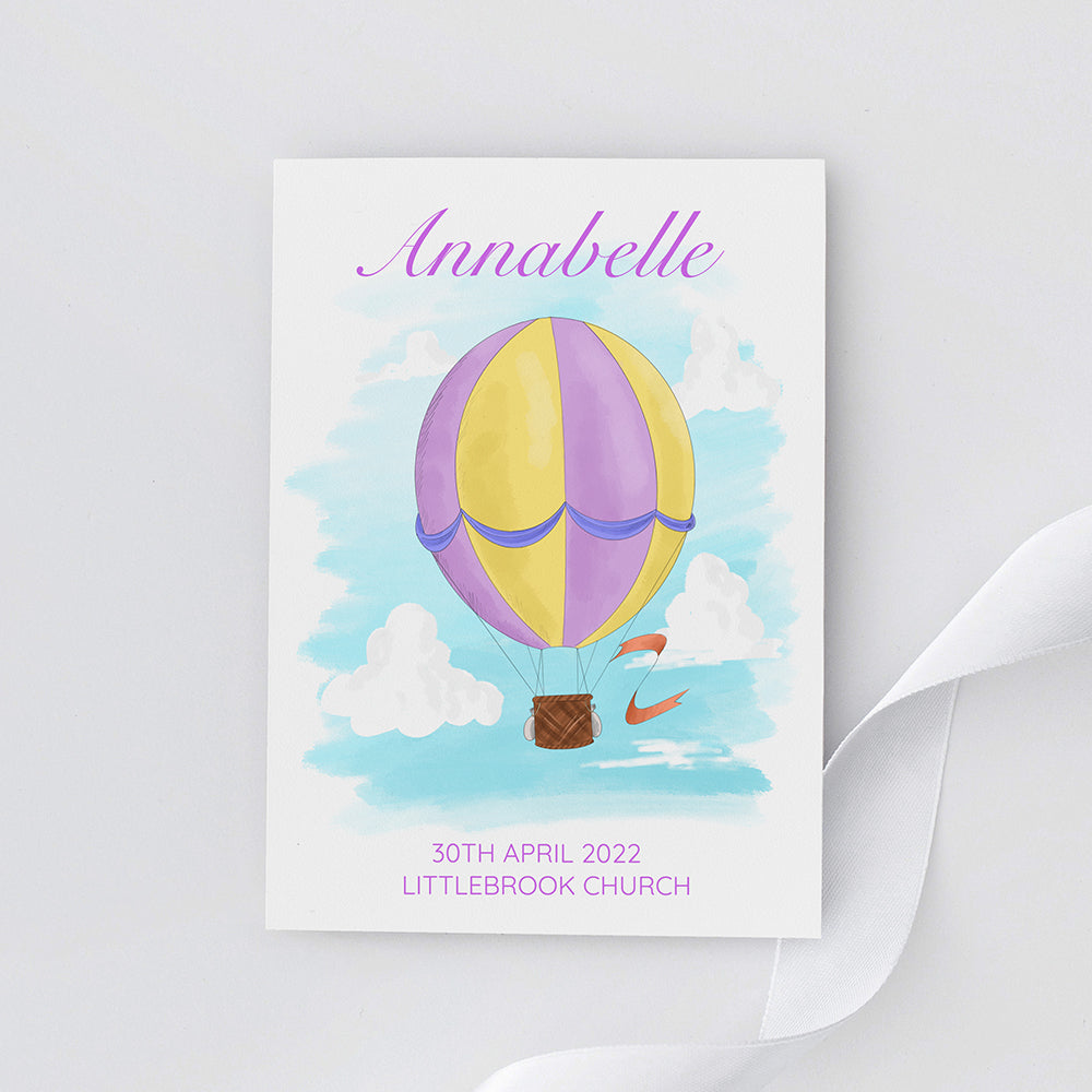 Personalised Personalised Hot Air Balloon Framed Print