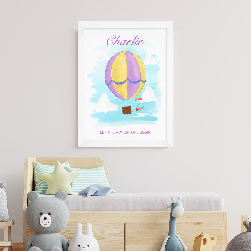 Personalised Personalised Hot Air Balloon Framed Print