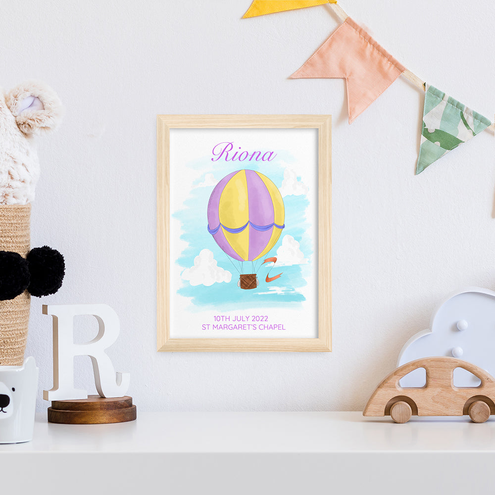 Personalised Personalised Hot Air Balloon Framed Print