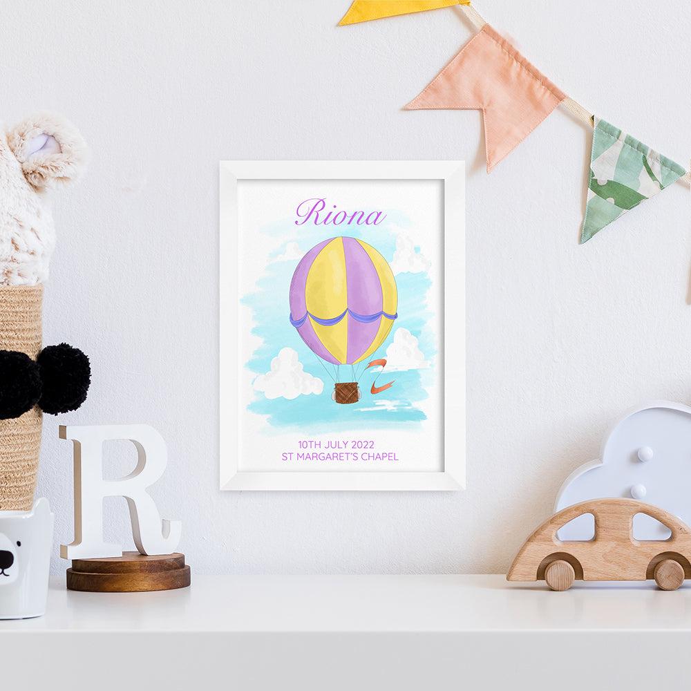 Personalised Personalised Hot Air Balloon Framed Print