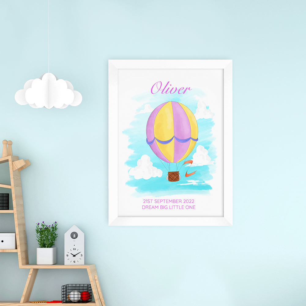 Personalised Personalised Hot Air Balloon Framed Print
