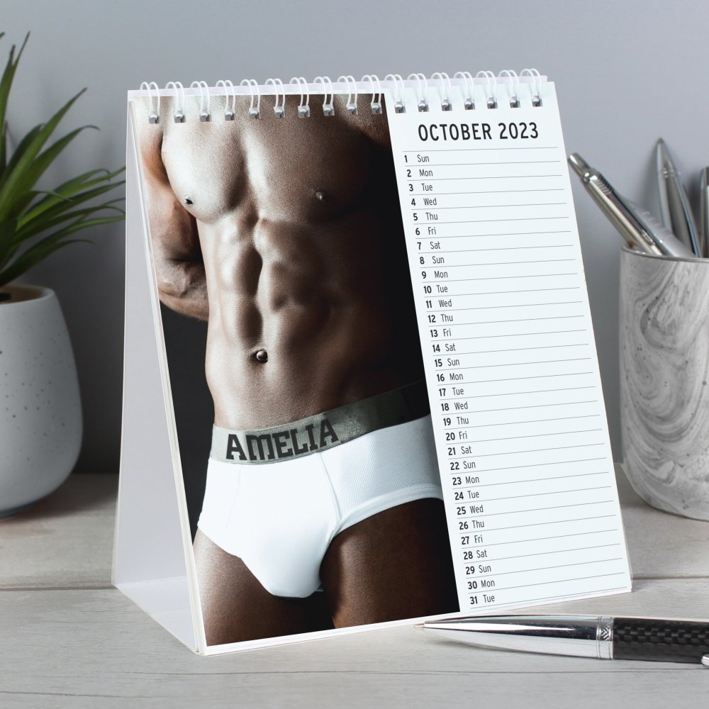 Personalised Hot Hunks Desk 2026 Calendar