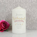 Personalised I Am Glad... Bridesmaid Pillar Candle