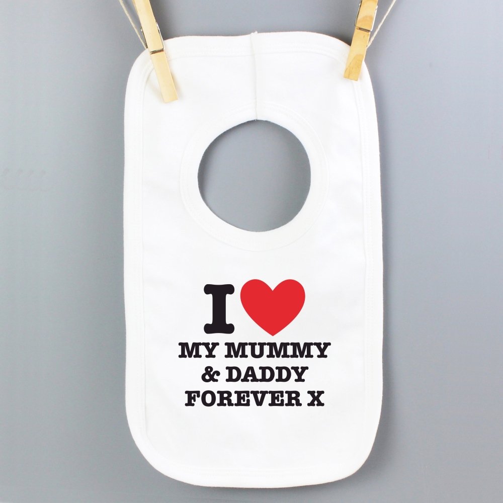 Personalised I Heart 0-3 Months Baby Bib