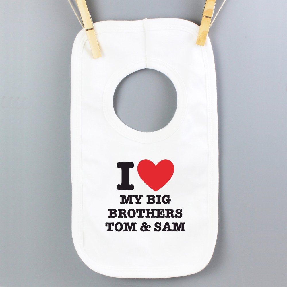 Personalised I Heart 0-3 Months Baby Bib