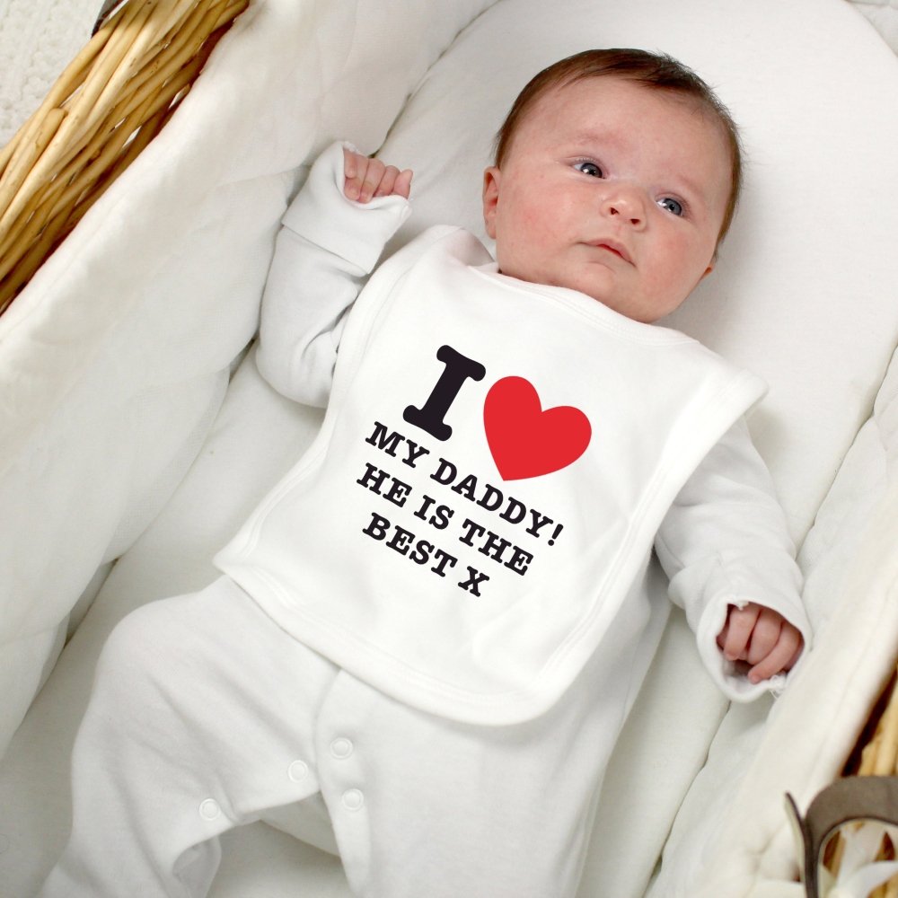 Personalised I Heart 0-3 Months Baby Bib