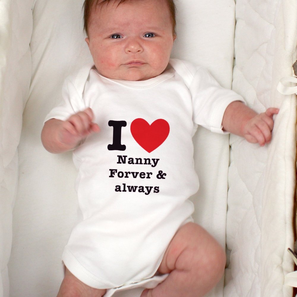 Personalised I Heart 0-3 Months Baby Vest