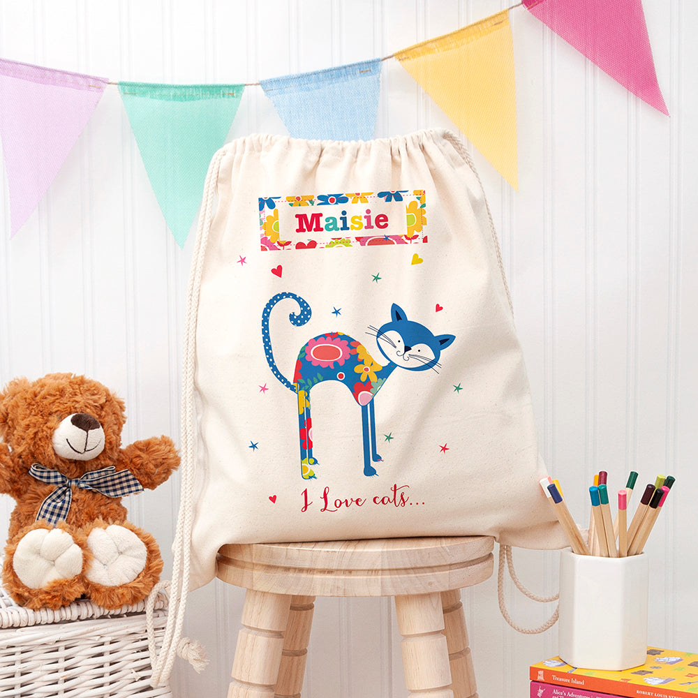 Personalised Personalised I Love Pets Cotton Nursery Bag