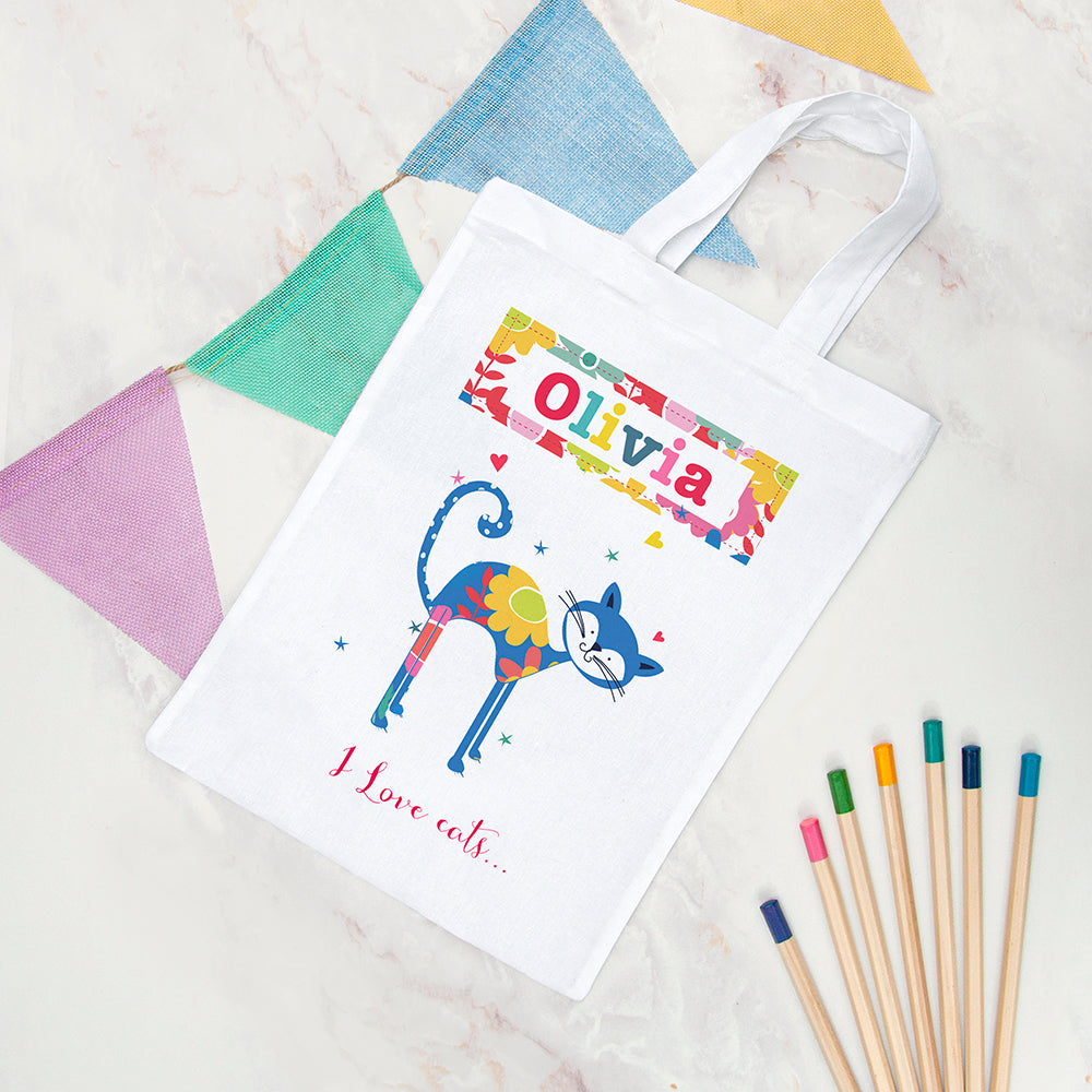 Personalised Personalised I Love Pets Fabric Party Bag