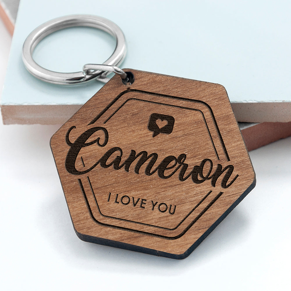 Personalised Personalised I Love You Engraved Keyring