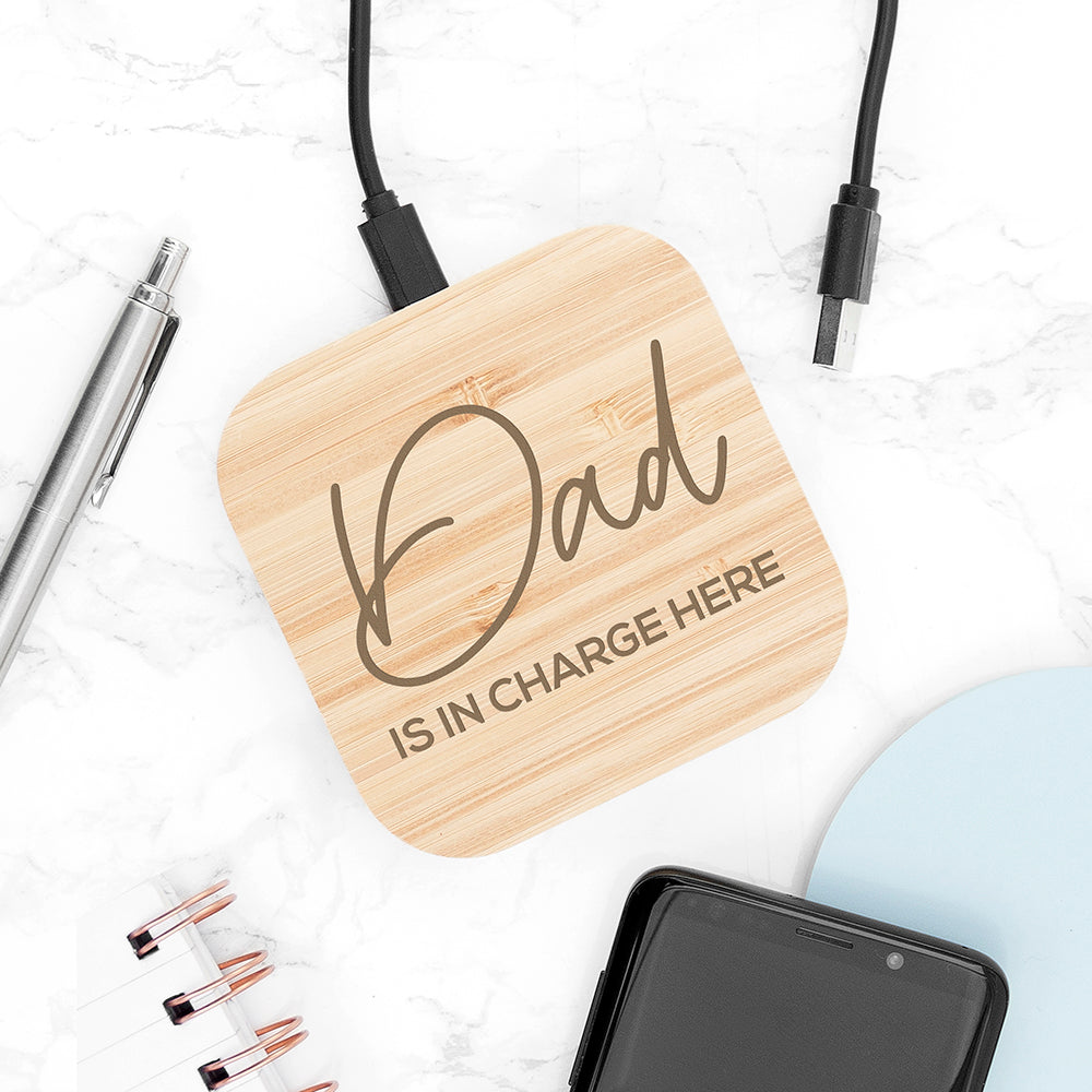 Personalised Personalised In Charge Bamboo Wireless Charger