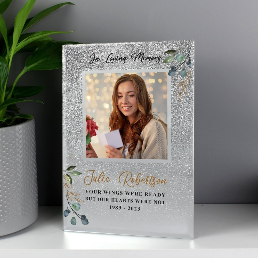 Personalised In Loving Memory 4x4 Inch Glitter Frame
