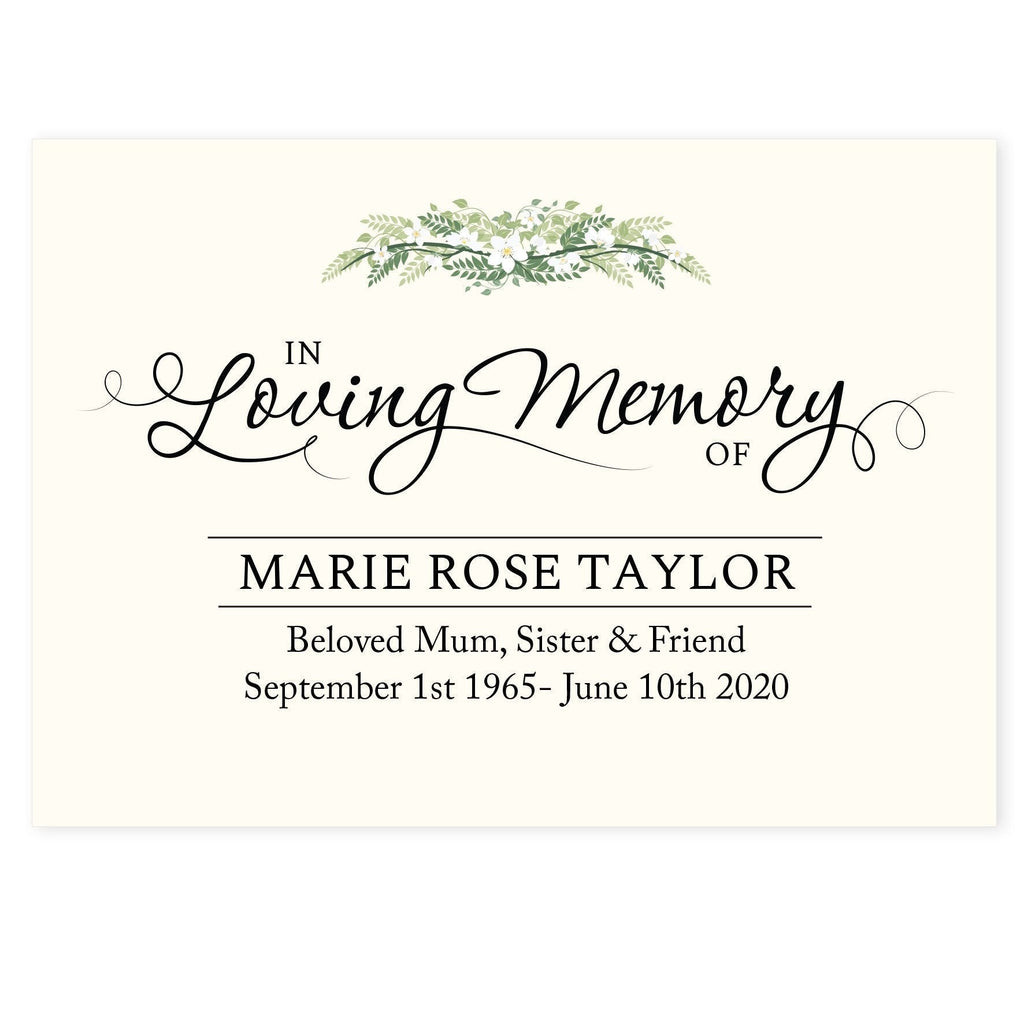 Personalised In Loving Memory Card