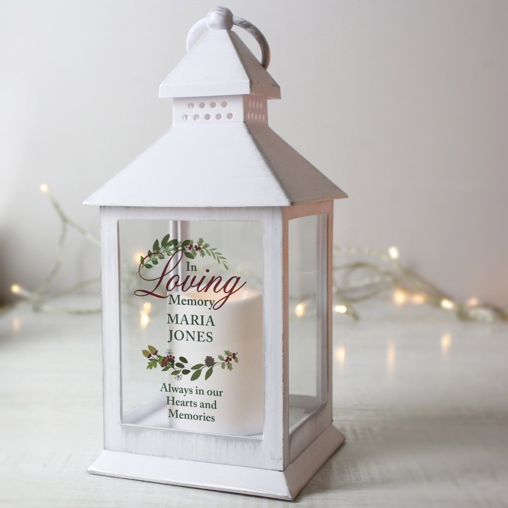 Personalised 'In Loving Memory' White Lantern