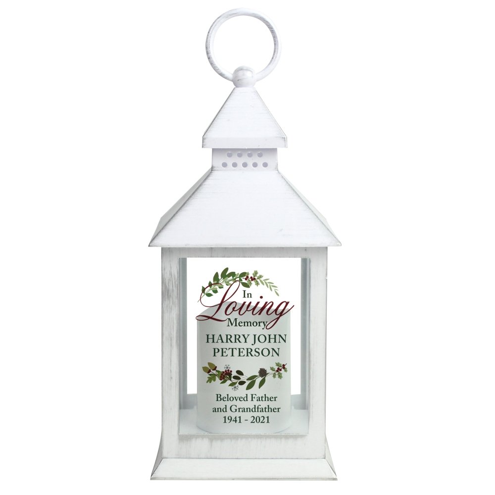 Personalised 'In Loving Memory' White Lantern