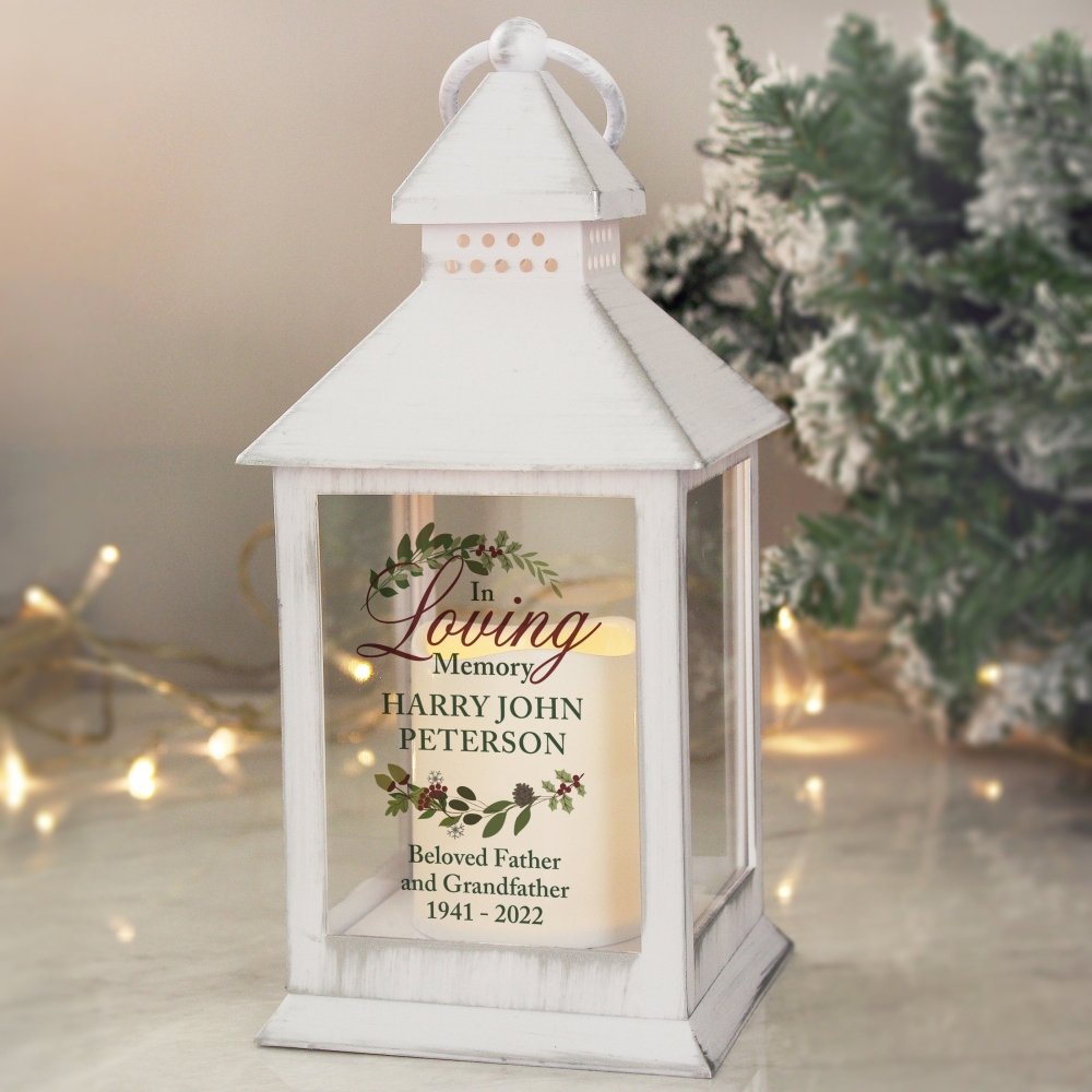 Personalised 'In Loving Memory' White Lantern