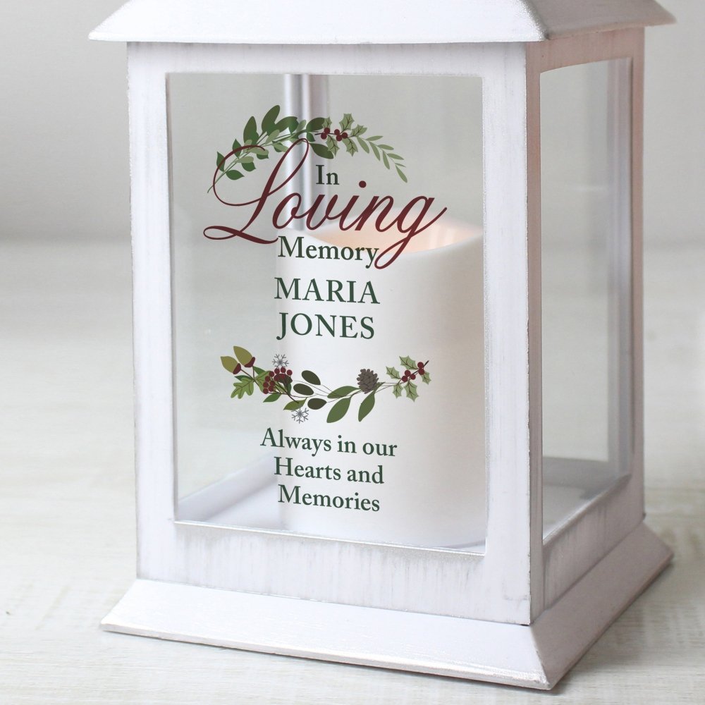 Personalised 'In Loving Memory' White Lantern