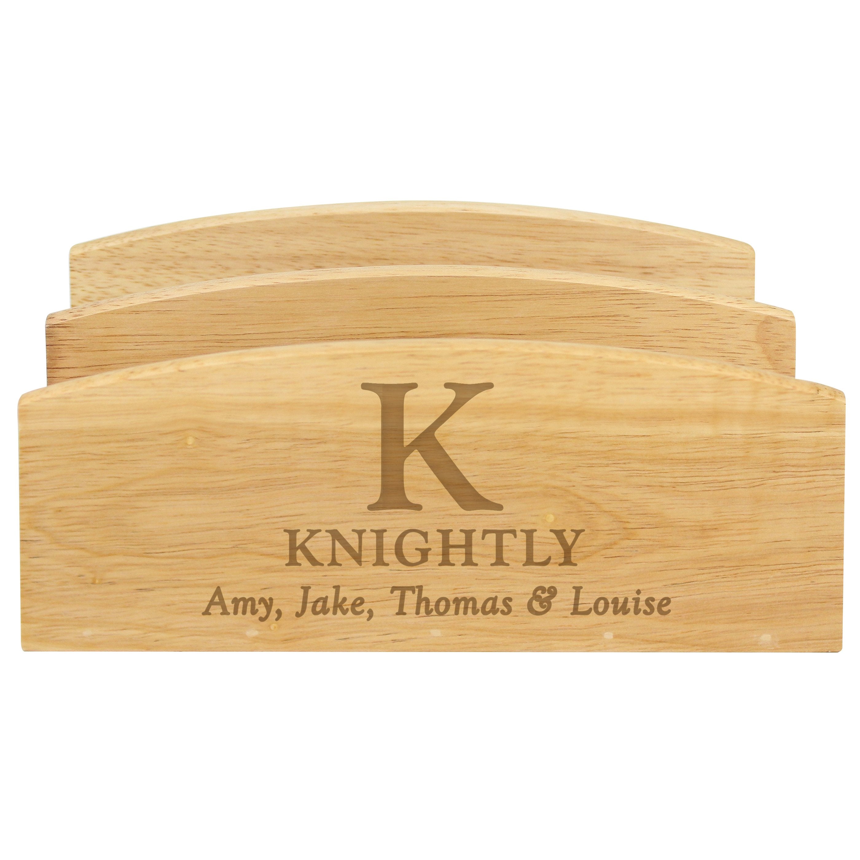 Personalised Initial & Message Wooden Letter Rack