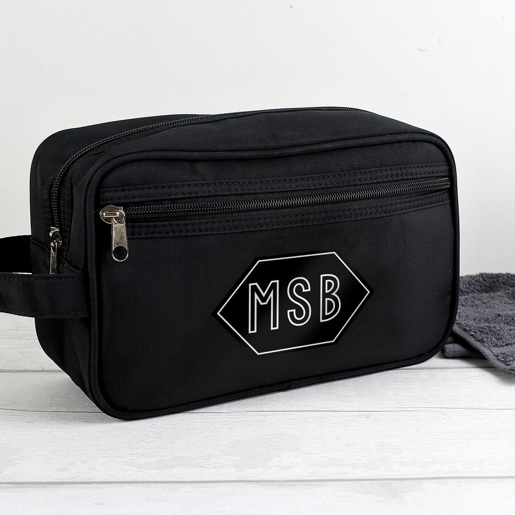 Personalised Initials Black Vanity Bag