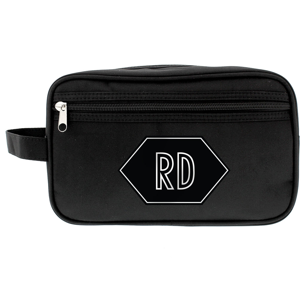 Personalised Initials Black Vanity Bag