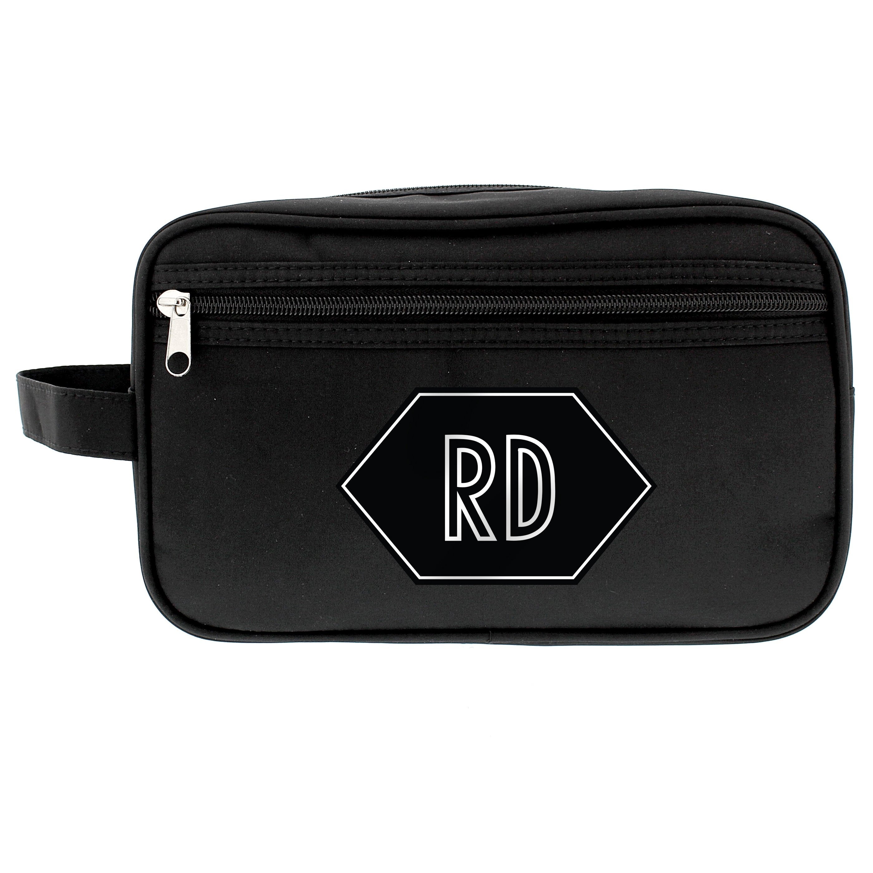 Personalised Initials Black Vanity Bag