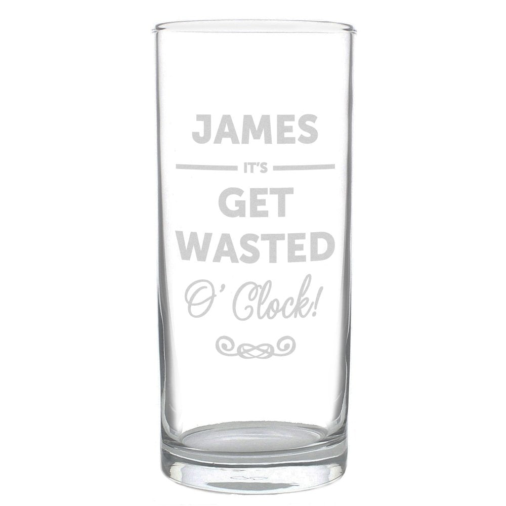 Personalised Its...O'Clock Hi Ball Bubble Glass