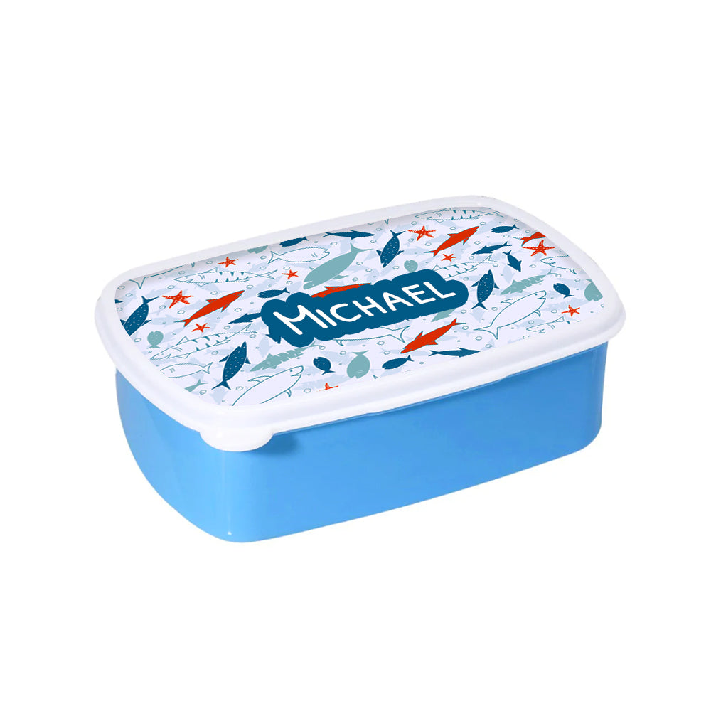 Personalised Personalised Kids Blue Lunch Box