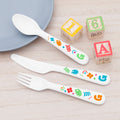 Personalised Personalised Kids Colourful Shapes Cutlery Set - Plastic