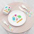 Personalised Personalised Kids Colourful Shapes Plastic Dining Set
